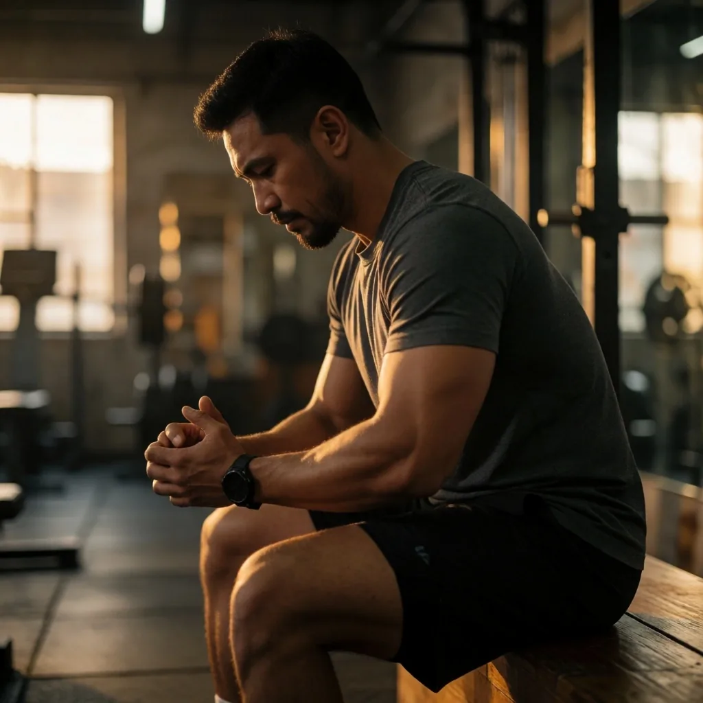 Man preparing for exercise